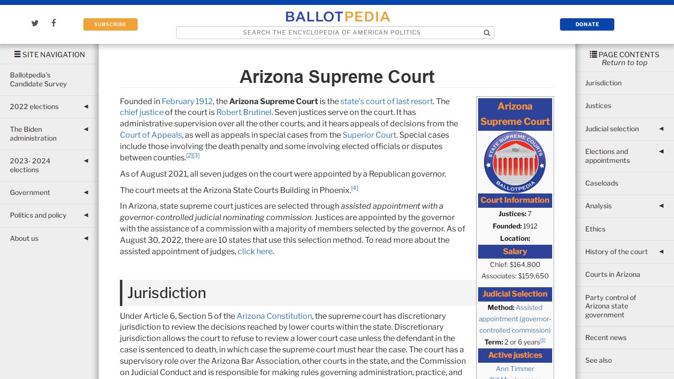 Arizona Supreme Court - Ballotpedia